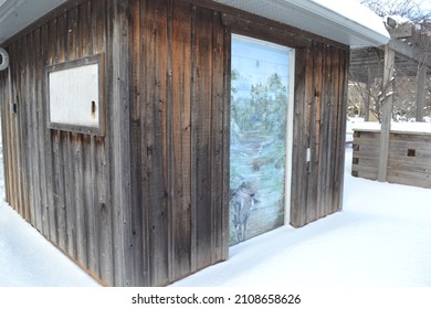 Garden Shed In Winter Riverside Park Abandoned 