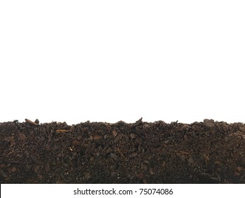 Garden Soil Isolated Against A White Background