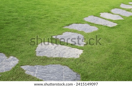 Garden stone pathway, free copy space.