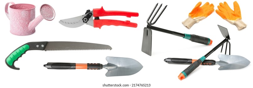 Garden Tools Isolated On White Background