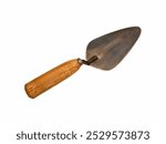 Garden Trowel. A metal trowel with a wooden handle, ideal for digging, planting, and removing weeds, characterized by its sturdy construction and ergonomic design for efficient gardening tasks.