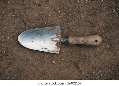 Garden Trowel On The Ground