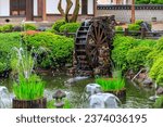 Garden and watermill of traditional Korean house