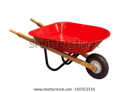 Garden wheelbarrow cart isolated on white background