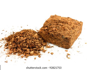 Garden Wood Chip Mulch Isolated Against A White Background