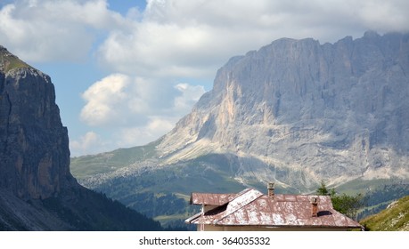 Gardena Pass Dolomites Protect By UNESCO (United Nations Educational, Scientific And Cultural Organization)