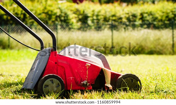 Gardening Garden Service Old Lawn Mower Stock Photo Edit Now 1160859994