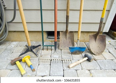 Gardening And Landscaping Tools For Yard And Pavers Hardscape Work