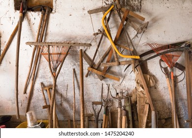 Gardening Tools Inside Garden Shed