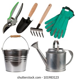 Gardening Tools Isolated On White Background