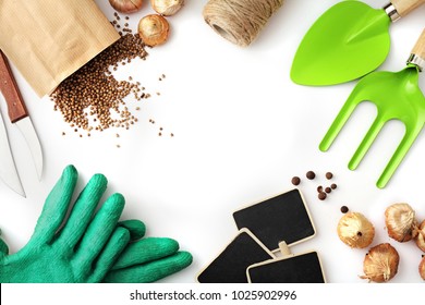 Gardening Tools On White Background