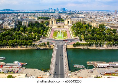 Trocadéro Gardens Jardins du Trocadéro in romantic Paris city  - Powered by Shutterstock