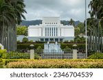Gardens of Laie Hawaii Temple of the church of the latter day saints on Oahu
