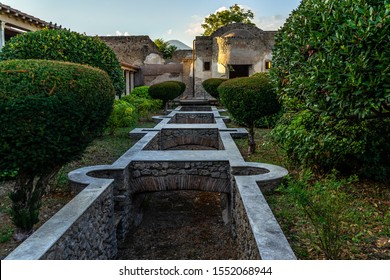 Gardens of Praedia of Giulia Felice, one of the most interesting villas at  Pompeii ancient city, Campania, Italy - Shutterstock ID 1552068944