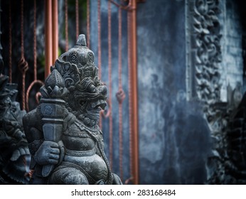 Gardian Statue At The Bali Temple Entrance Indonesia