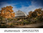 Garfield Park Conservatory in Chicago during autumn.