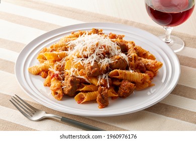 Garganelli pasta with Salsiccia Ragout Sauce　