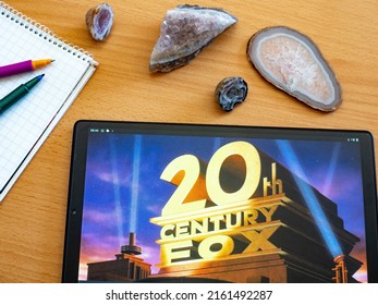 Garham, Bavaria, Germany - May 28, 2022: In This Photo Illustration 20th Century Fox Logo Seen Displayed On A Tablet