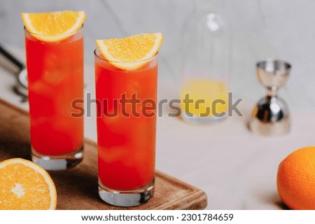 Garibaldi Cocktail refreshment bitter and orange juice classic aperitif