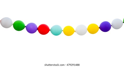 garland of balloons on a white background