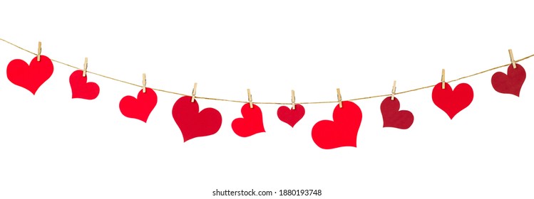 garland of hearts on an isolated white background. decoration for valentine's day - Powered by Shutterstock