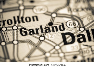 Garland. Texas. USA On A Map