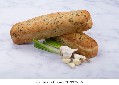 Garlic Bread Loaf On Marble