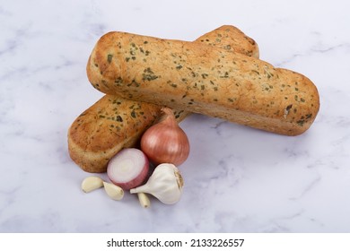 Garlic Bread Loaf On Marble