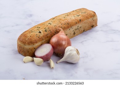 Garlic Bread Loaf On Marble