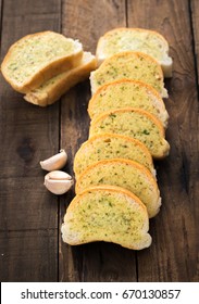 Garlic Bread On Wood