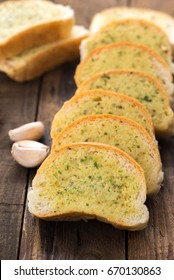 Garlic Bread On Wood