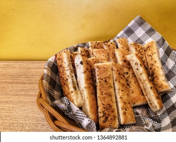 Garlic Bread Sticks In A Basket