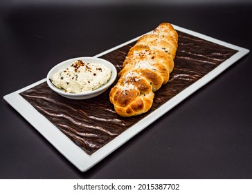 Garlic Bread With Truffle Butter Isolated