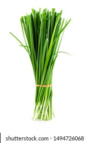 Garlic Chives Isolated On White Background