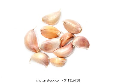 Garlic Cloves Isolated On White