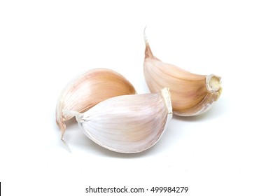 Garlic Cloves Isolated On White Background
