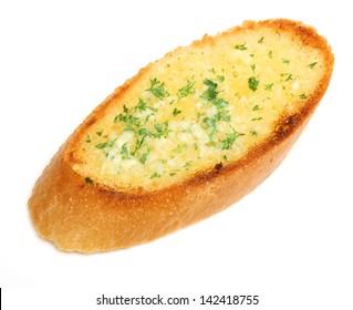 Garlic And Herb Bread On White Background