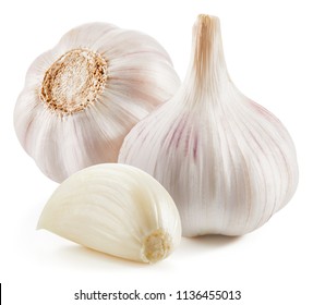 Garlic Isolated on white background - Shutterstock ID 1136455013