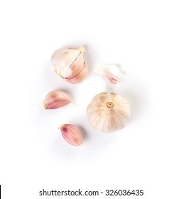 The Garlic On White Background