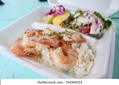 Garlic Shrimp Street Food In Haleiwa, Oahu, Hawaii