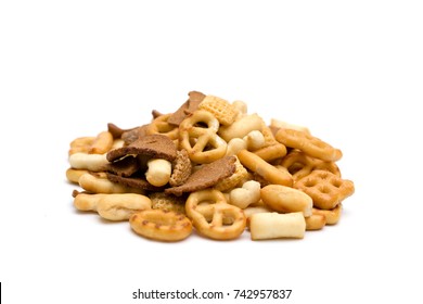 Garlic Trail Mix On A White Background