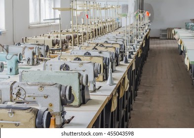 Garment Factory With The Old Equipment In The Clean Room