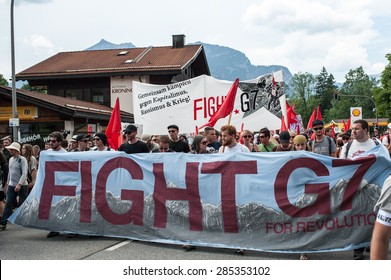 GARMISCH-PARTENKIRCHEN, GERMANY - JUNE 06: Anti-G7 Protesters March The Day Before The Summit Of G7 Leaders. G7 Leaders Will Meet At Nearby Schloss Elmau On June 7-8.