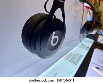 GARNER, NC, USA - DECEMBER 24, 2018:  BEATS headphones at retail aisle. Beats By Dr. Dre was founded by Dr. Dre and is now a subsidiary of  Apple.