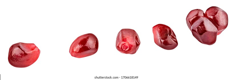 Garnet seed isolated on white background with clipping path
