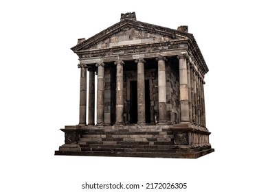 Garni Pagan Temple, the hellenistic temple. Armenia. Isolated on white background