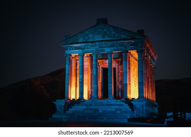 Garni Pagan Temple At Night