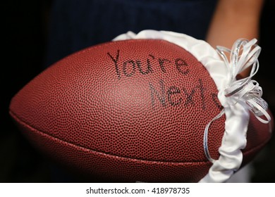 Garter Toss At Wedding.