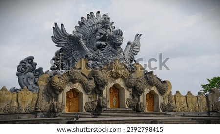 Garuda Vishnu statue (Patung Garuda Wisnu). This statue is located in Soekarno Park, Tabanan, Bali.
