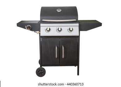 gas BBQ grill close up isolated on white